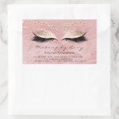 Lash Extension Makeup Beauty Marble Pink Glitzer Rechteckiger Aufkleber (Tasche)