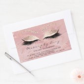Lash Extension Makeup Beauty Marble Pink Glitzer Rechteckiger Aufkleber (Umschlag)