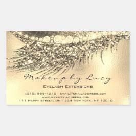 Lash Extension Makeuty Beauty Gold Glam Glitzer Rechteckiger Aufkleber