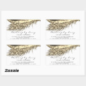 Lash Extension Makeuty Beauty Gold Weißer Glitzer Rechteckiger Aufkleber (Blatt)