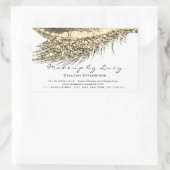 Lash Extension Makeuty Beauty Gold Weißer Glitzer Rechteckiger Aufkleber (Tasche)