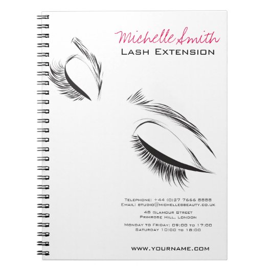 Lash Extension Notizblock (Vorderseite)