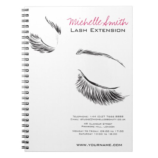 Lash Extension Notizblock (Vorderseite)