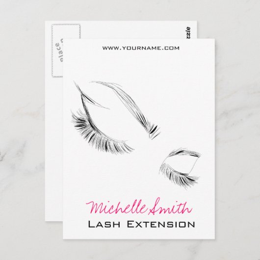 Lash Extension Postkarte (Vorne/Hinten)
