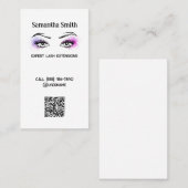 Lash Extension Simple Custom QR Visitenkarte (Vorne/Hinten)