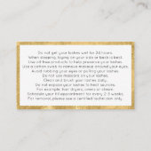 Lash Extensions Aftercare Card Imitat Gold Visitenkarte (Rückseite)