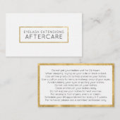 Lash Extensions Aftercare Card Imitat Gold Visitenkarte (Vorne/Hinten)