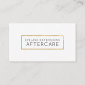 Lash Extensions Aftercare Card Imitat Gold Visitenkarte (Vorderseite)