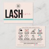 Lash Extensions Aftercare Instruction Care Cards Visitenkarte (Vorne/Hinten)