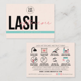 Lash Extensions Aftercare Instruction Care Cards Visitenkarte