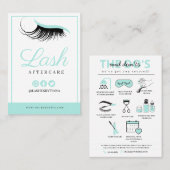 Lash Extensions Aftercare Instructions Business Ca Visitenkarte (Vorne/Hinten)