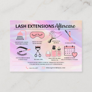 Lash Extensions Aftercare Instructions Business Ca Visitenkarte