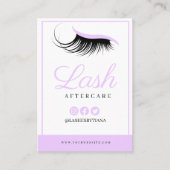 Lash Extensions Aftercare Instructions Business Ca Visitenkarte (Vorderseite)