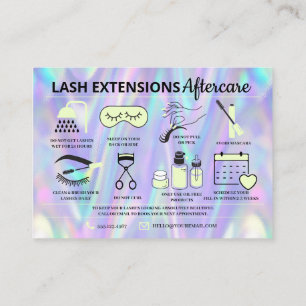 Lash Extensions Aftercare Instructions Business Ca Visitenkarte
