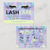 Lash Extensions Aftercare Instructions Business Ca Visitenkarte (Vorne/Hinten)