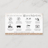 Lash Extensions Aftercare Instructions Gold Gem Visitenkarte (Rückseite)