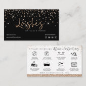 Lash Extensions Aftercare Instructions Gold Gem Visitenkarte (Vorne/Hinten)