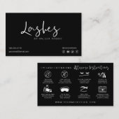 Lash Extensions Aftercare Instructions Modern Busi Visitenkarte (Vorne/Hinten)