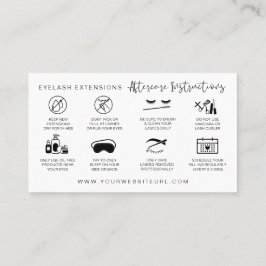 Lash Extensions Aftercare Instructions Modern Visitenkarte