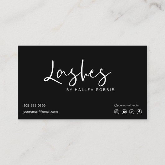 Lash Extensions Aftercare Instructions Modern Visitenkarte (Vorderseite)