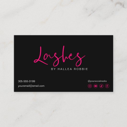 Lash Extensions Aftercare Instructions Modern Visitenkarte (Vorderseite)