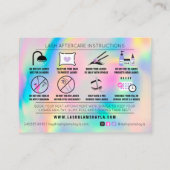 Lash-Extensions Aftercare Instructions Rainbow Bus Visitenkarte (Rückseite)
