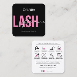 Lash Extensions Aftercare Instructions Square Busi Quadratische Visitenkarte