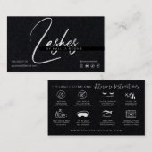 Lash Extensions Aftercare Premium Black Paper Visitenkarte (Vorne/Hinten)