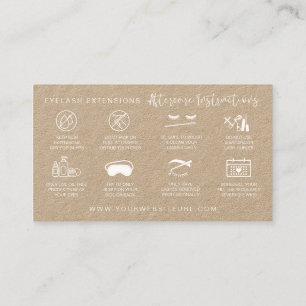 Lash Extensions Aftercare Premium Kraft Paper Visitenkarte