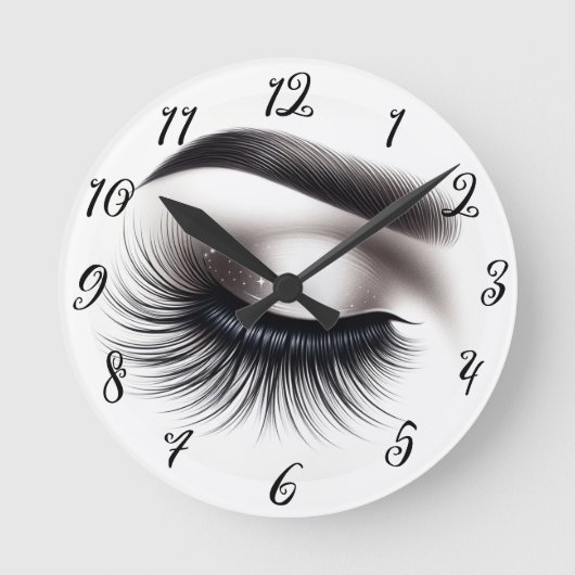 Lash Extensions Beauty Runde Wanduhr (Vorderseite)