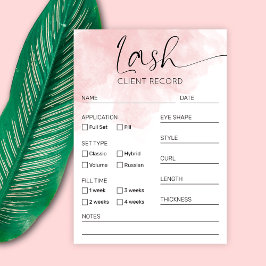 Lash Extensions Client Form Blush Aquarellsalon Visitenkarte