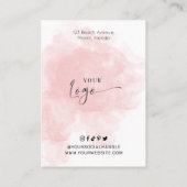 Lash Extensions Client Form Blush Aquarellsalon Visitenkarte (Rückseite)