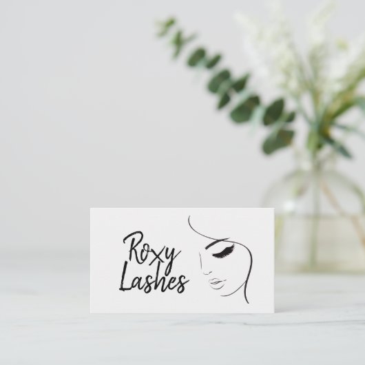 Lash Extensions Eyelashes Brows Salon Visitenkarte (Stehend Vorderseite)
