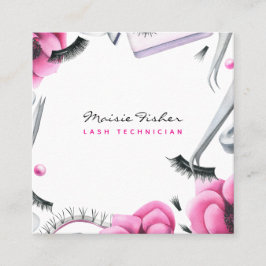 Lash Extensions Lashes Technician Beauty Salon Quadratische Visitenkarte