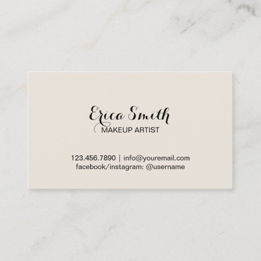 Lash Extensions Makeup Artist Gold Stripe Salon Visitenkarte (Rückseite)