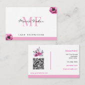 Lash Extensions QR Code Monogram Eyelash Tech Visitenkarte (Vorne/Hinten)