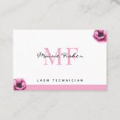 Lash Extensions QR Code Monogram Eyelash Tech Visitenkarte (Vorderseite)