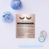 Lash Extensions Rose Gold Aftercare Instruction Flyer (Einzeln)