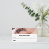 Lash Extensions Salon Appointment Card Terminkarte (Stehend Vorderseite)