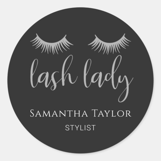 Lash Lady Lashes Stylist Runder Aufkleber (Vorderseite)