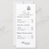 Lash Lounge Einfach Weißes Preisliste (Vorderseite)