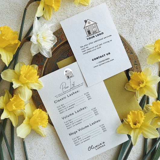 Lash Lounge Einfach Weißes Preisliste