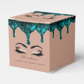Lash Makeup Logo Glitzer Aquamarin Tropfen Boutiqu Geschenkschachtel (Vorderseite)