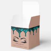 Lash Makeup Logo Glitzer Aquamarin Tropfen Boutiqu Geschenkschachtel (Geöffnet)