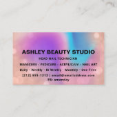 Lash Makeup Nail Friseur Logo Gold Holograph Visitenkarte (Rückseite)