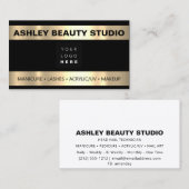 Lash Makeup Nail Stylist Benutzerdefiniertes Logo Visitenkarte (Vorne/Hinten)