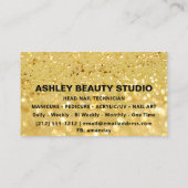 Lash Makeup Nail Stylist Custom Logo Gold Glitzer Visitenkarte (Rückseite)