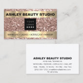 Lash Makeup Nail Stylist Custom Logo Gold Rose Visitenkarte (Vorne/Hinten)