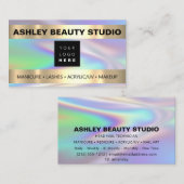 Lash Makeup Nail Stylist Logo-Holograph-Aufkleber Visitenkarte (Vorne/Hinten)
