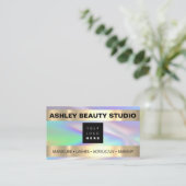 Lash Makeup Nail Stylist Logo-Holograph-Aufkleber Visitenkarte (Stehend Vorderseite)